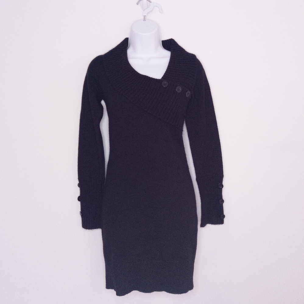 Body Central Women's Cowl Neck Sweater Dress Small Black Cute Outfit